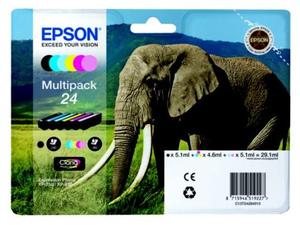
	Epson Original T2428 (Series 24) Pack Of 6 (Black,Cyan,Magenta,Yellow,Light Cyan,Light Magenta)
